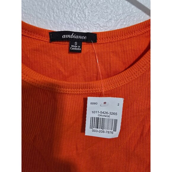 Ambiance Basic‎ Cropped Racerback Tank Top - orange Size Small - Picture 4 of 5
